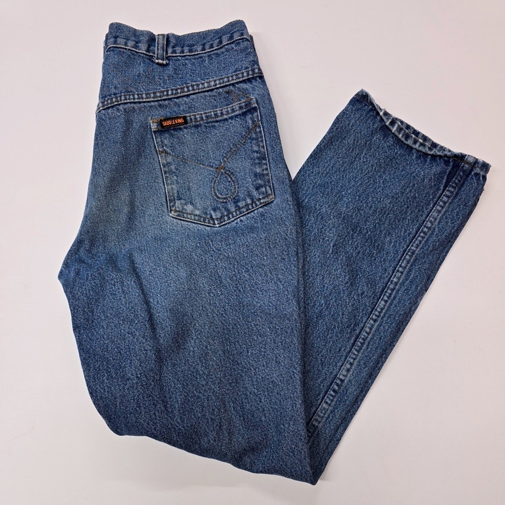 Saddle King Vintage Mens‎ Blue Western Straight Leg Denim Jeans 34x29 Workwear